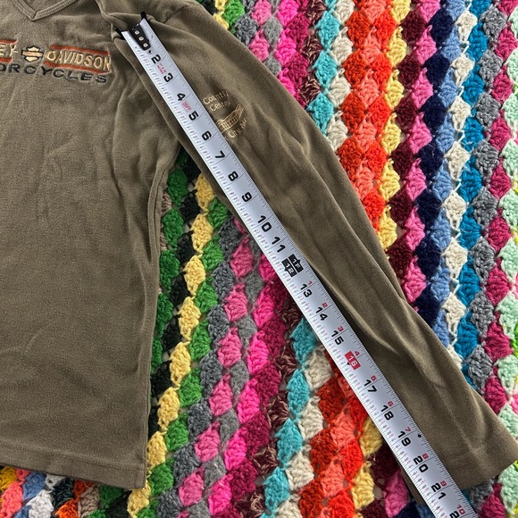 Harley-Davidson USA Made Embroidered V-Neck Fitted Babydoll Long Sleeve … - Picture 11 of 13